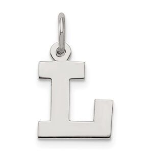 Sterling Silver, Amanda Collection Small Block Style Initial L Pendant